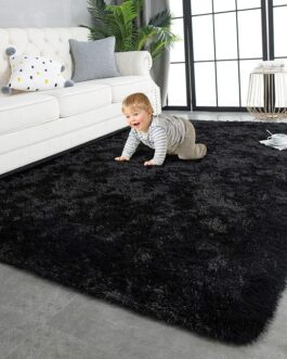 Indoor Plush Area Rug – 4×5.9 Feet Anti-Skid Fuzzy Rug for Home Decor